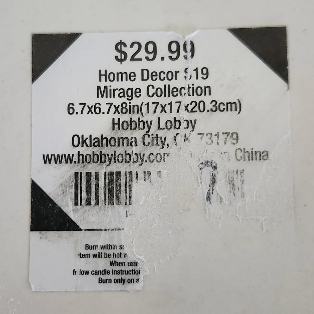 🏠 Hobby Lobby White Ceramic Geometric Vase – Mirage Collection Elegant Ambiance